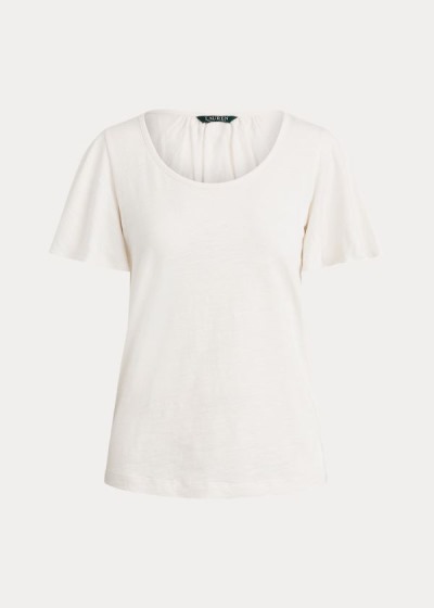 Playeras Ralph Lauren Mujer Creme - Cotton Scoopneck - OKVWI1704